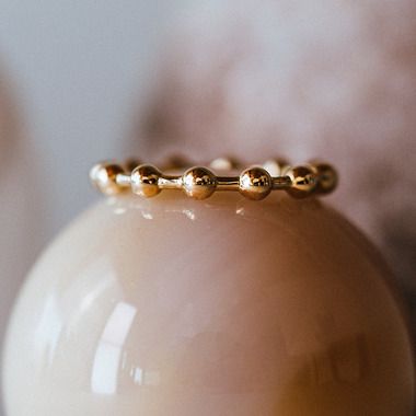 Sphere bead ring gold