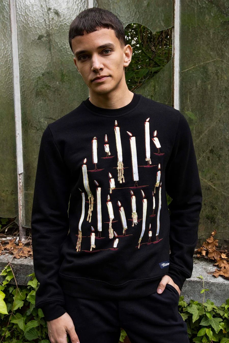 Sweatshirt mit Kerzenstickerei - Misericordia