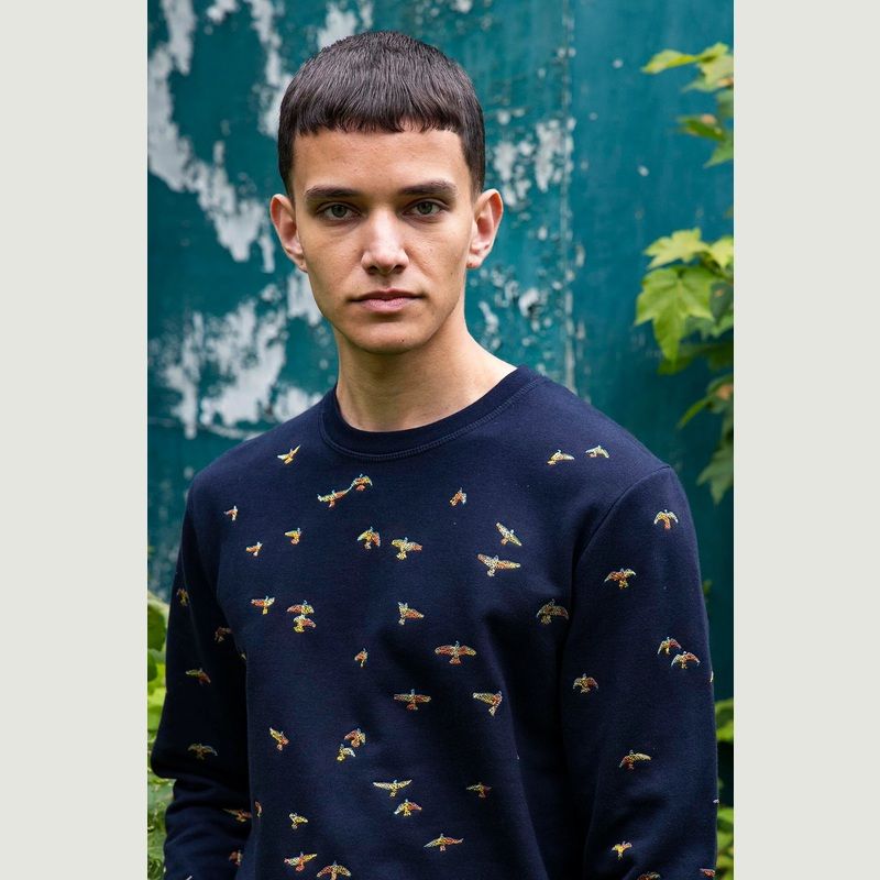 Sweatshirt mit Vogelstickerei - Misericordia