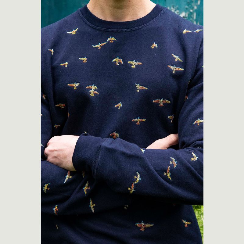 Sweatshirt mit Vogelstickerei - Misericordia