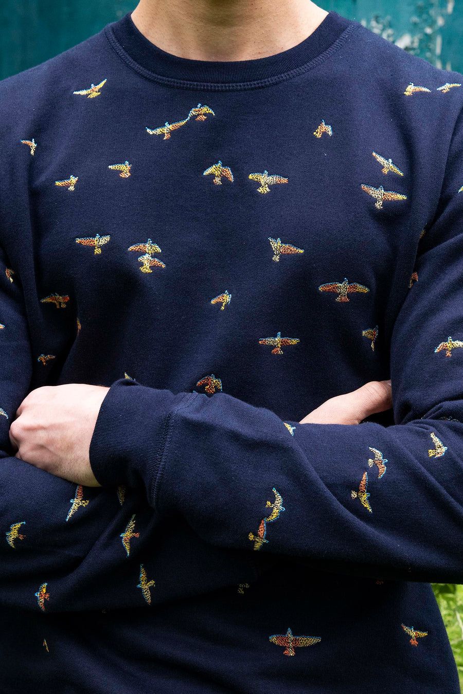 Sweatshirt mit Vogelstickerei - Misericordia