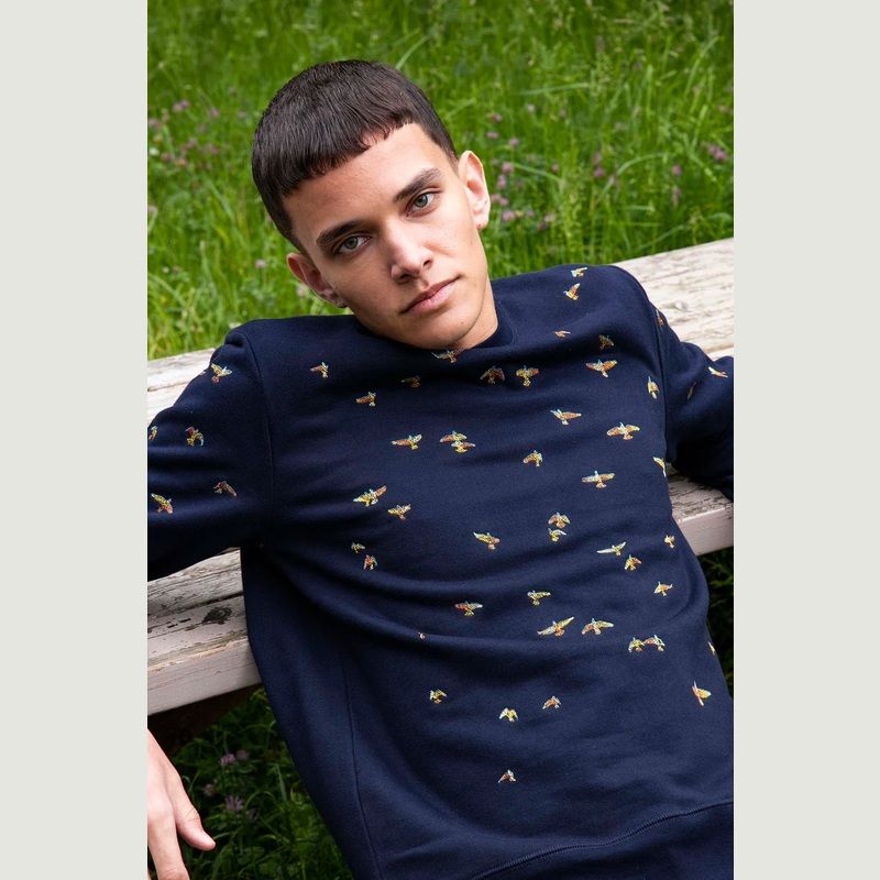 Sweatshirt mit Vogelstickerei - Misericordia