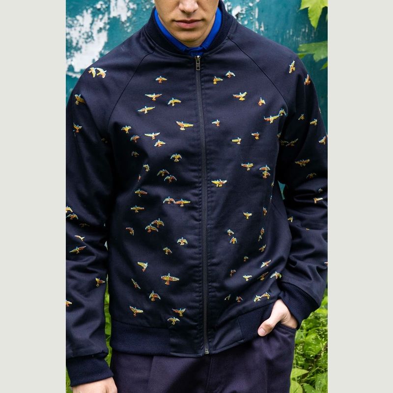 Teddy jacket with bird embroidery - Misericordia