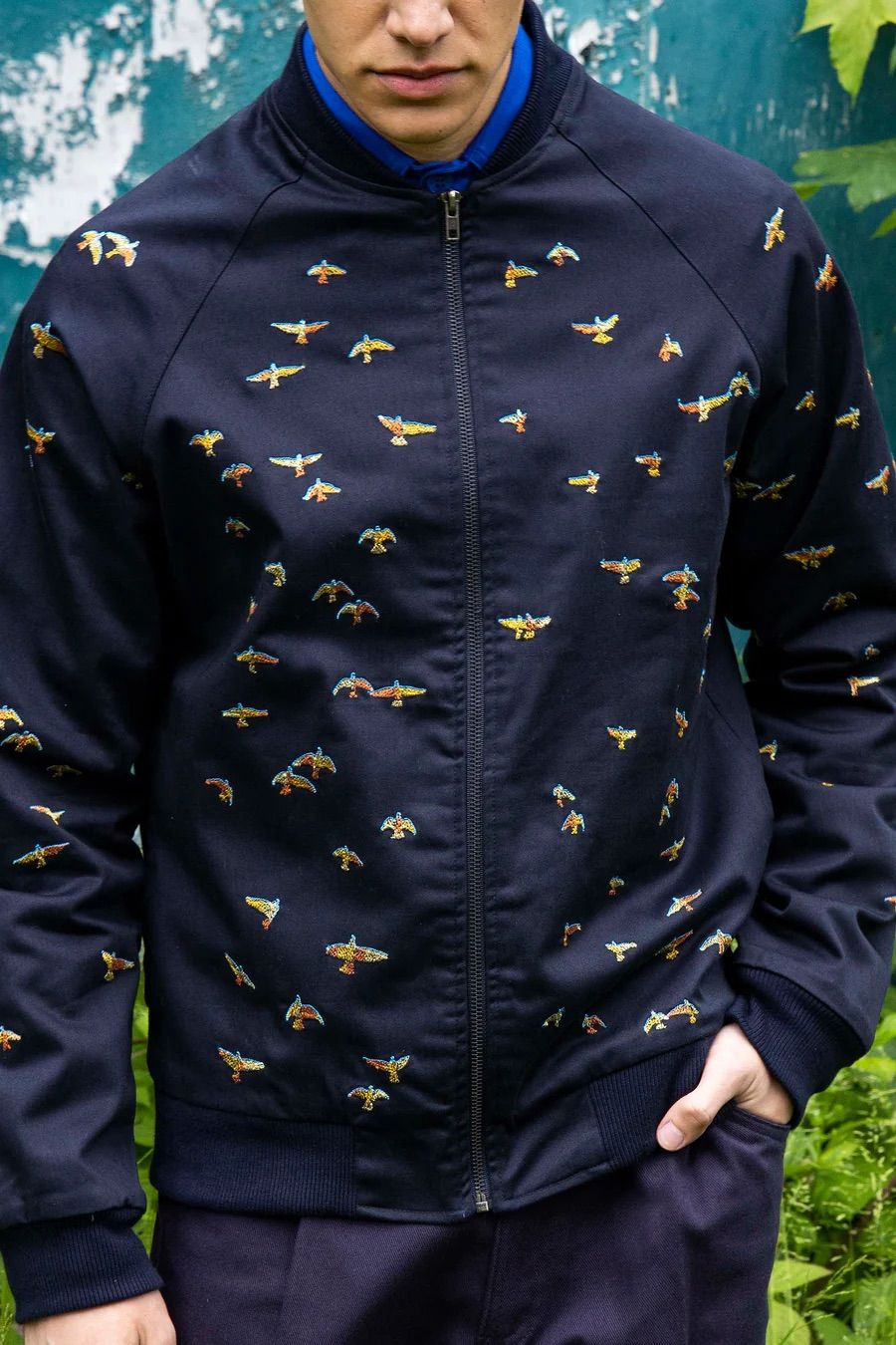 Teddy jacket with bird embroidery - Misericordia