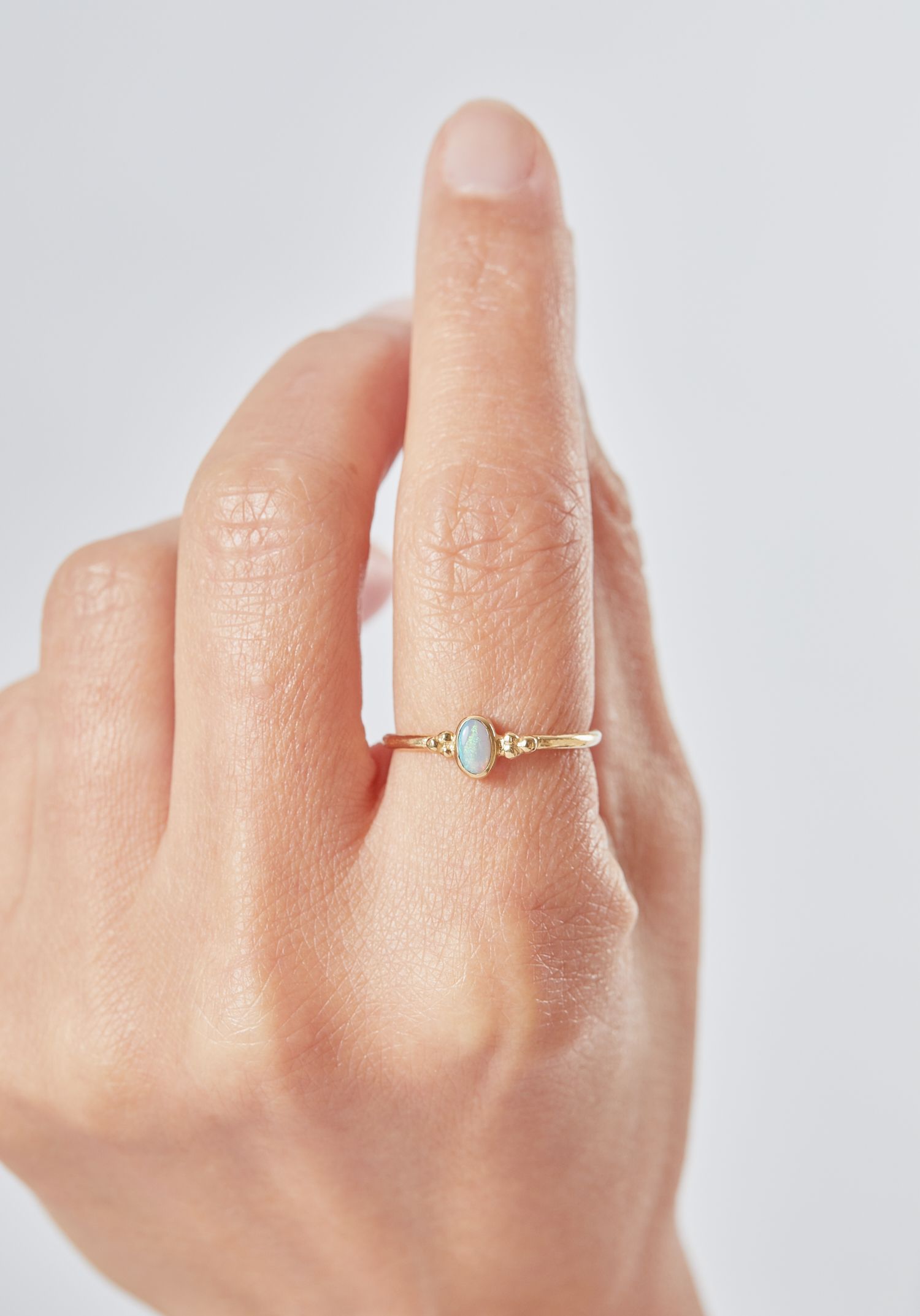 Lila gold and opal ring - Monsieur