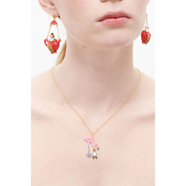 Teatime Alice Et Flamant Rose necklace with pendant