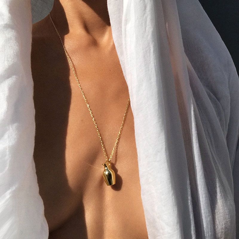 Vessel gold plated brass pendant necklace - Pamela Love