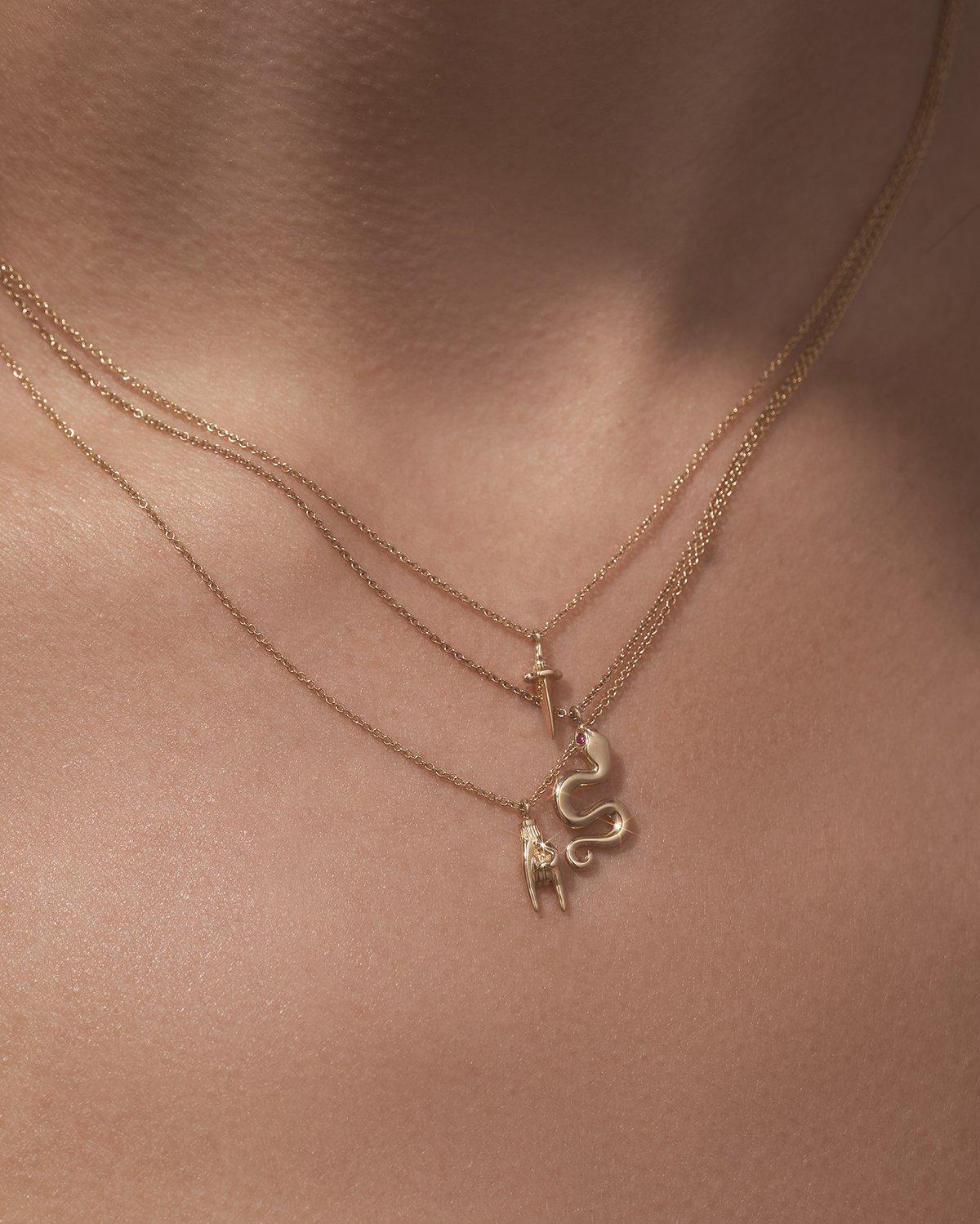 Gold necklace Dagger XS - Pamela Love