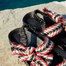 Sandalen mit ausgefallenen Riemchen aus Baumwolle Laura - Petite Mendigote