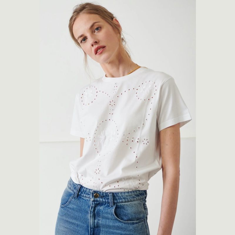 Daisy embroidered T-shirt - Sarah de Saint Hubert