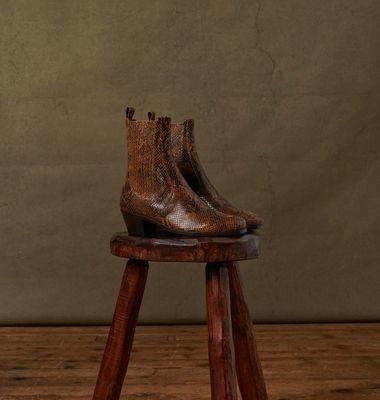 Gazette python effect leather boots
