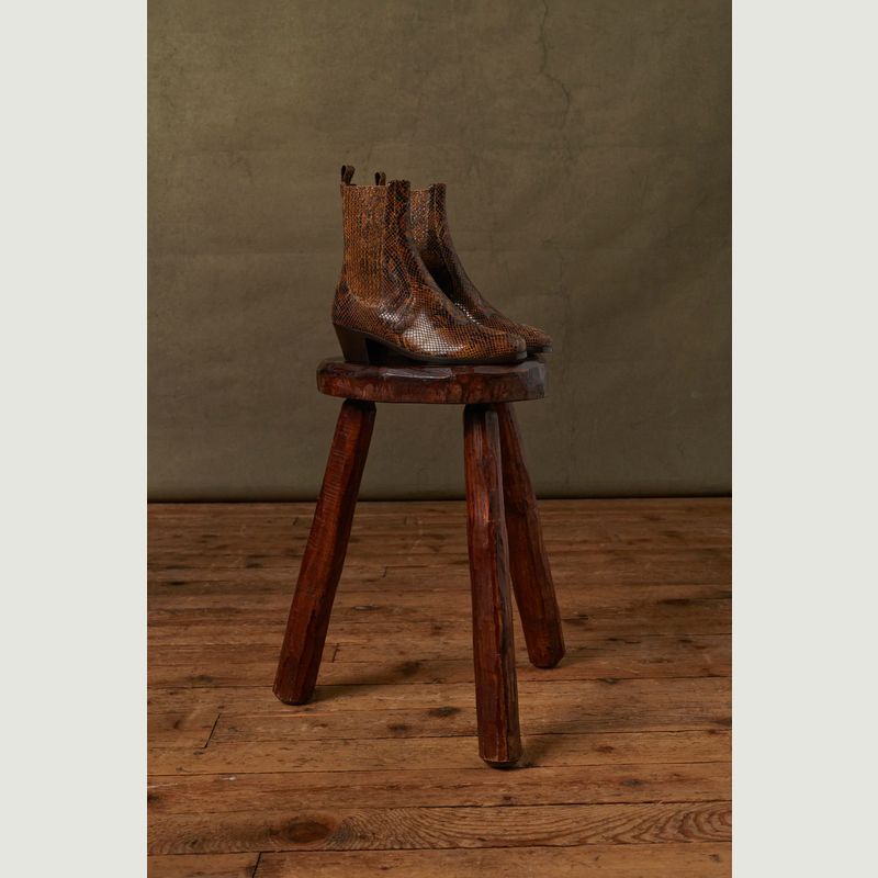 Gazette python effect leather boots - Soeur