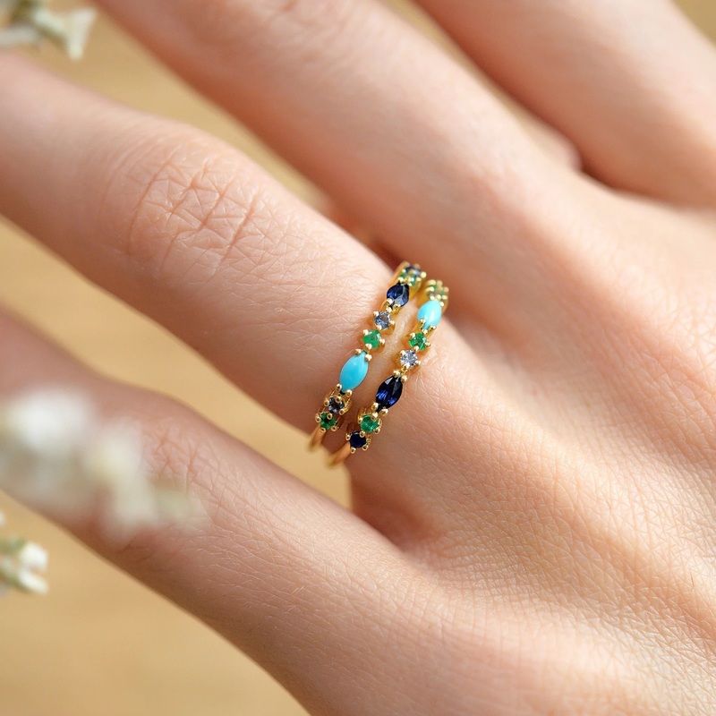 Bague Gaia 2 Bleue - Sophie d'Agon