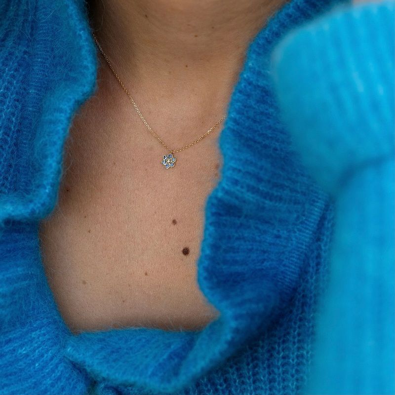 Halskette Miniflower 1 Blau - Sophie d'Agon