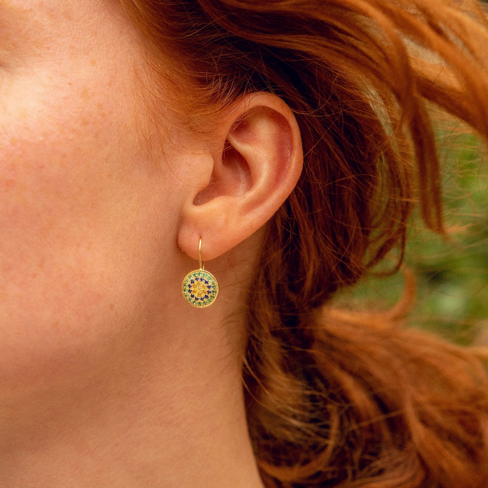 Boucles d'oreilles Yellowstone 3 Vertes - Sophie d'Agon