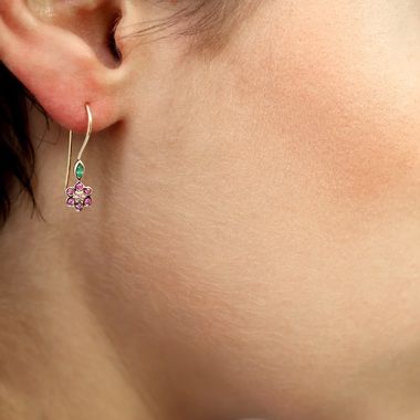 Miniflower 2 Red earrings