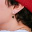 Gold Black Heart Rope Earring - Wilhelmina Garcia