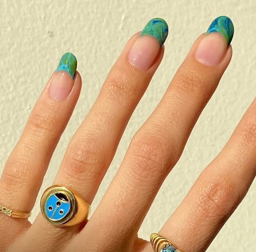 Gold Blue Ladybug Ring - Wilhelmina Garcia