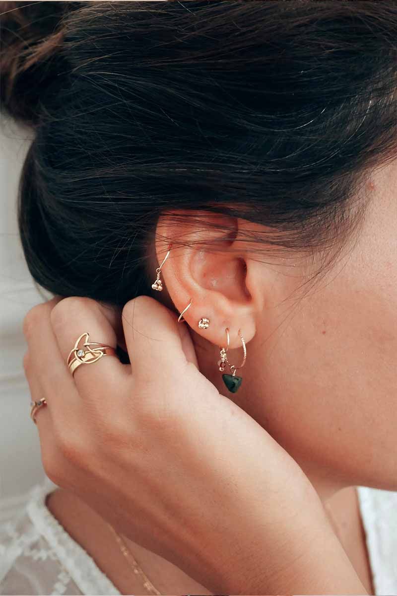 Grelots gold filled stud earrings - YAY