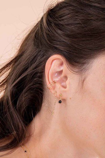 Boucles d'oreilles puces pierres facettées Swan - YAY