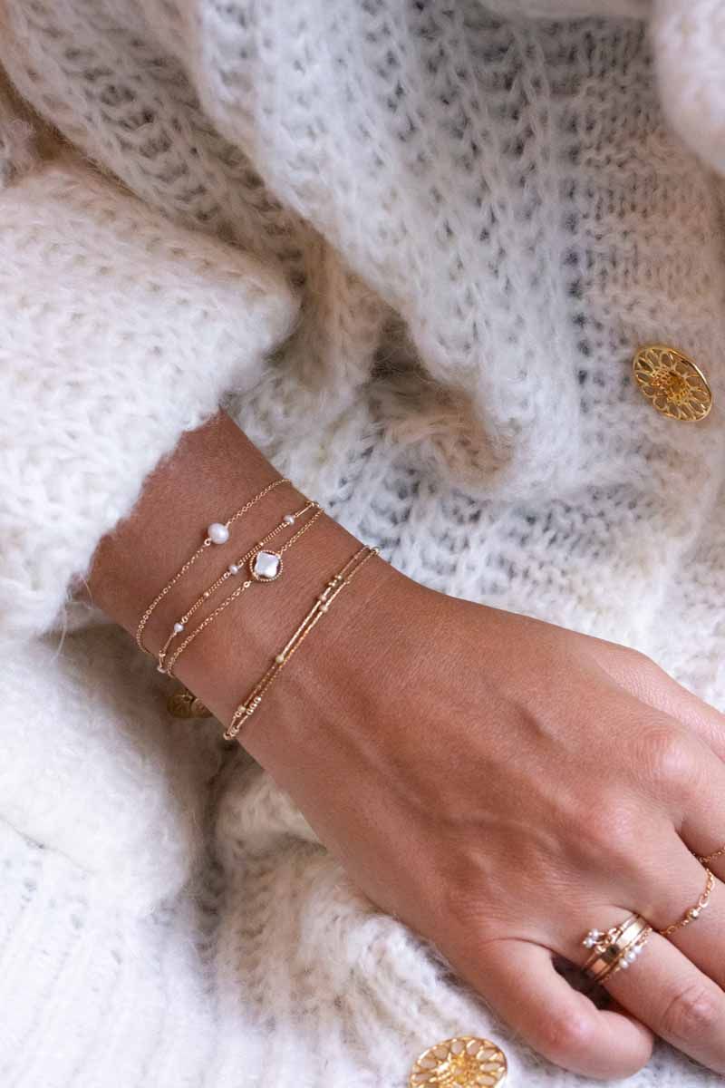Satellite gold filled cultured pearls bracelet - YAY
