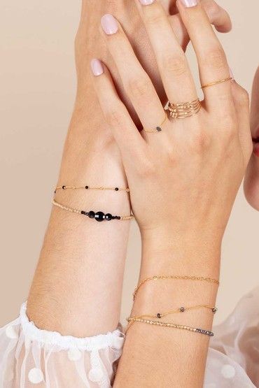 Bracelet gold filled avec pierres facettées Satellite - YAY