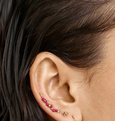 Boucle d'oreille climber Dentelle fleurie