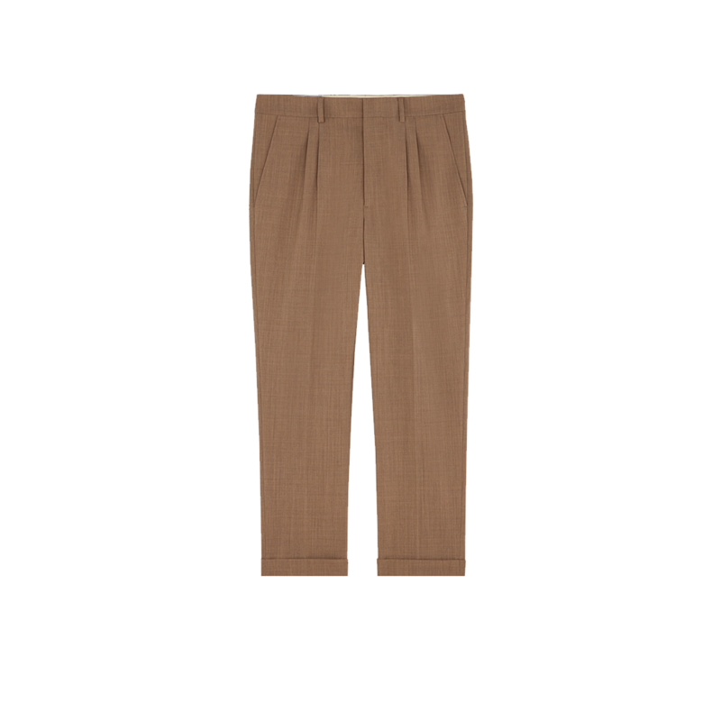 Pantalon carotte fit en laine à pince - AMI Paris