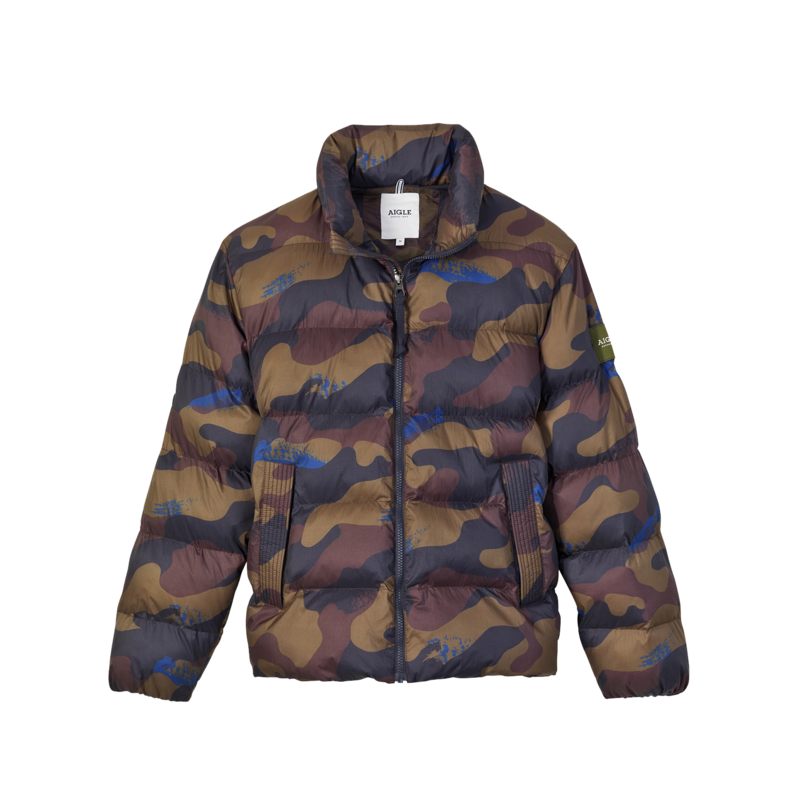 Obifem camouflage pattern short down jacket - Aigle