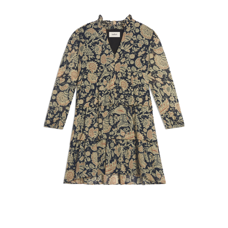 Robe manches longues imprimé fleuri Azur - Ba&sh