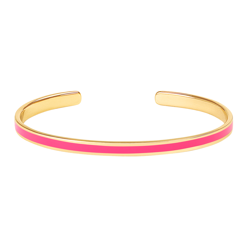 Adjustable open bangle in lacquered golden brass - Bangle Up