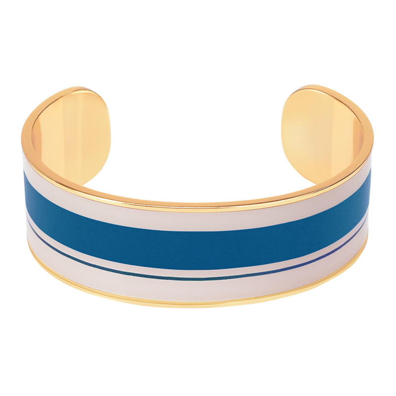 Verstellbarer offener Zef-Ring aus Messing mit bedrucktem Lackmuster - Bangle Up