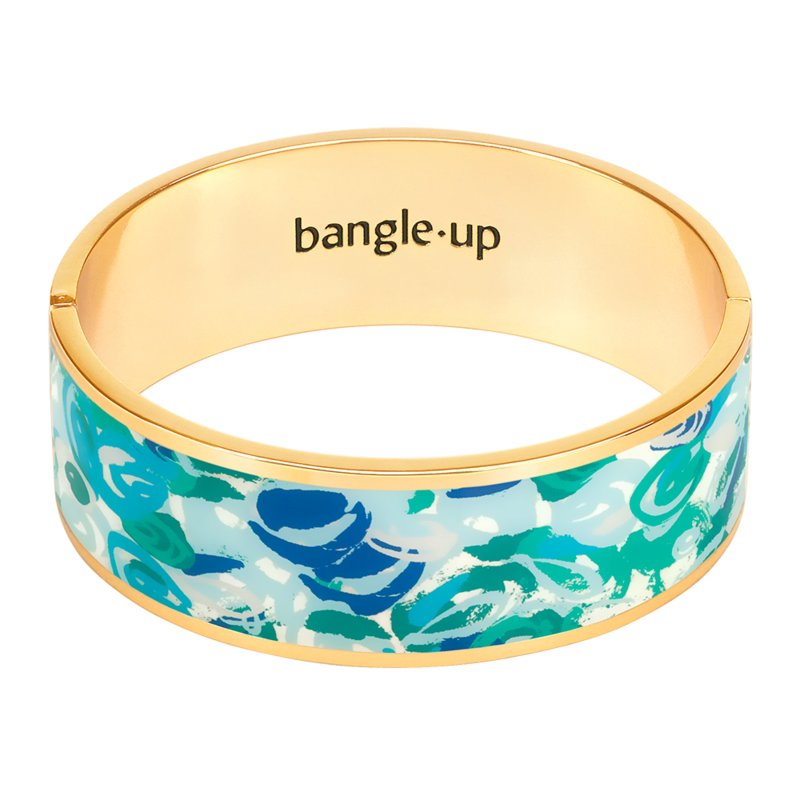 Bracelet Thalia à fermoir en laiton doré imprimé laqué - Bangle Up