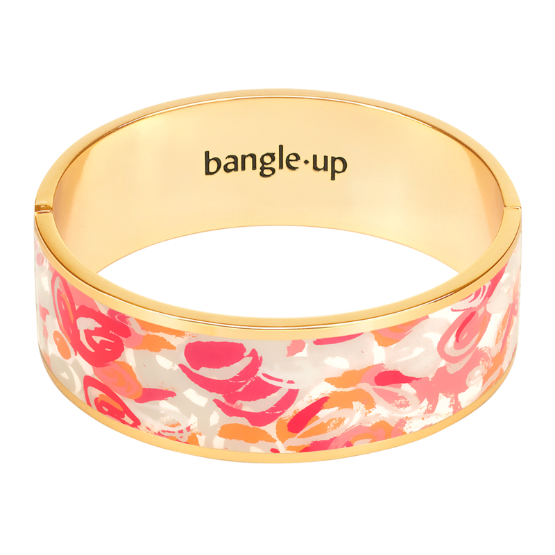 Bracelet Thalia à fermoir en laiton doré imprimé laqué - Bangle Up