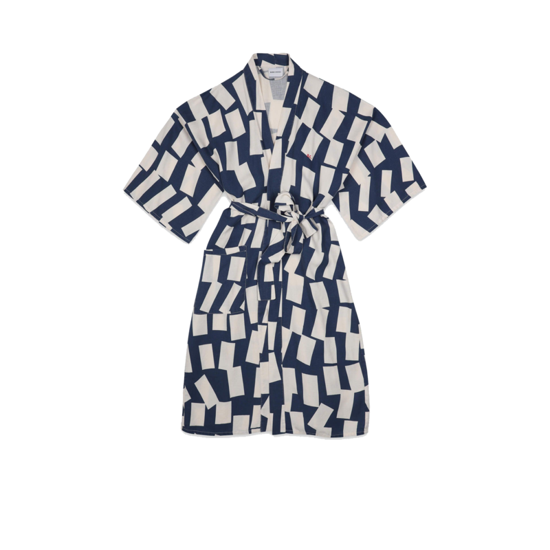 Kimono en lyocell et lin imprimé rectangles - Bobo Choses