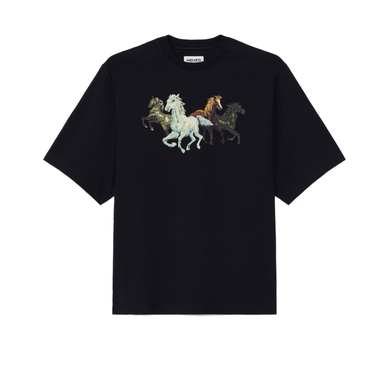 T-shirt en coton imprimé chevaux - Kenzo