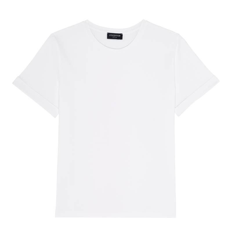 T-Shirt mit hochgekrempelten Ärmeln und Stickerei - L'Exception Paris