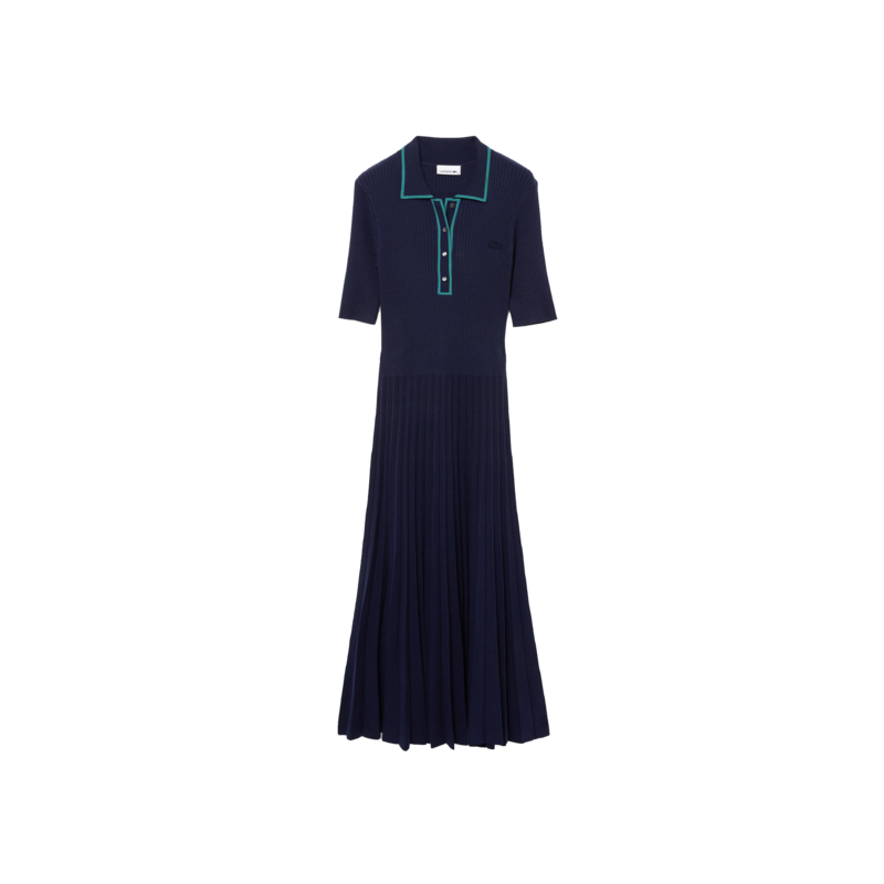 Robe polo midi plissée manches 3/4 - Lacoste