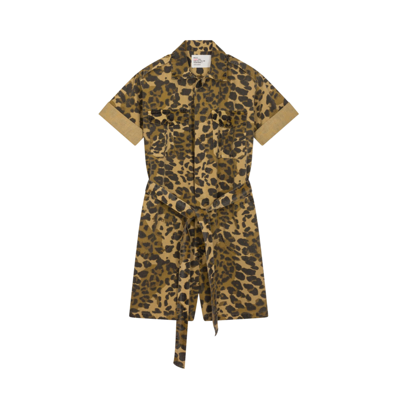 Combi-short imprimé léopard en coton bio Orane Félin - Leon & Harper