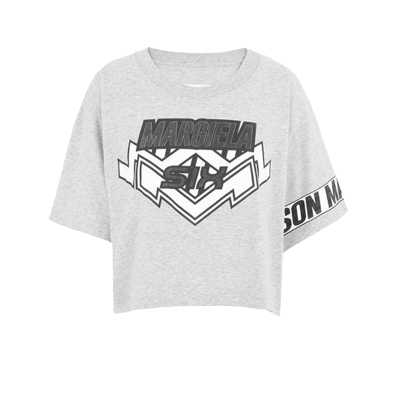 T-shirt cropped imprimé siglé motocross - MM6 Maison Margiela
