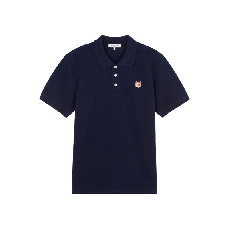 Cotton polo shirt with logo - Maison Kitsuné