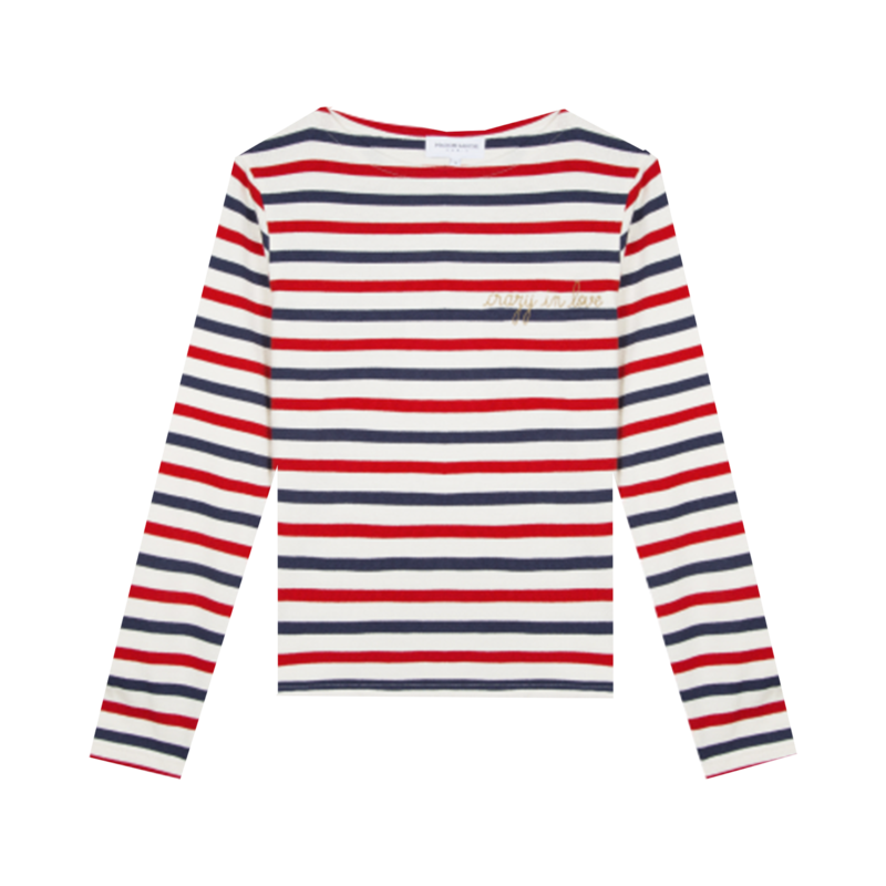 T-shirt manches longues marinière crazy in love - Maison Labiche