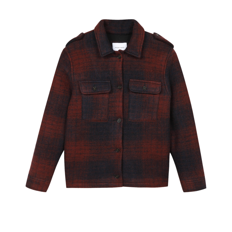 Veste boutonnée en lainage style bûcheron - Maison Labiche