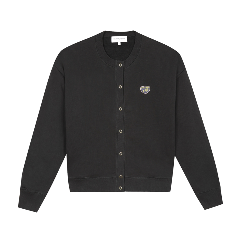 Cardigan en coton bio Patch Cœur - Maison Labiche