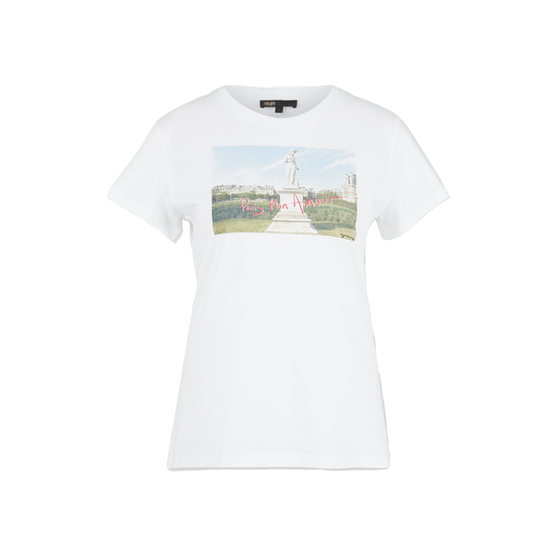 T-shirt imprimé en coton bio Tuileries - Maje