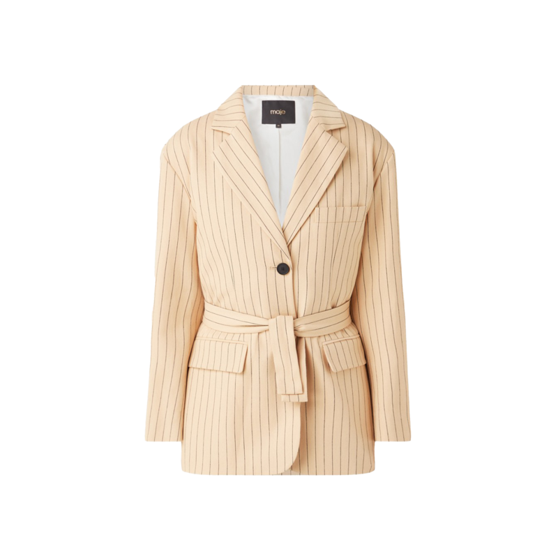 Striped cotton and linen blazer Varcel - Maje