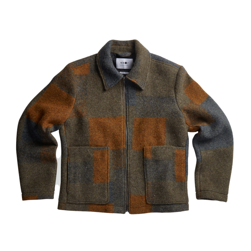 Veste zippée à carreaux en lainage Gael - NN07