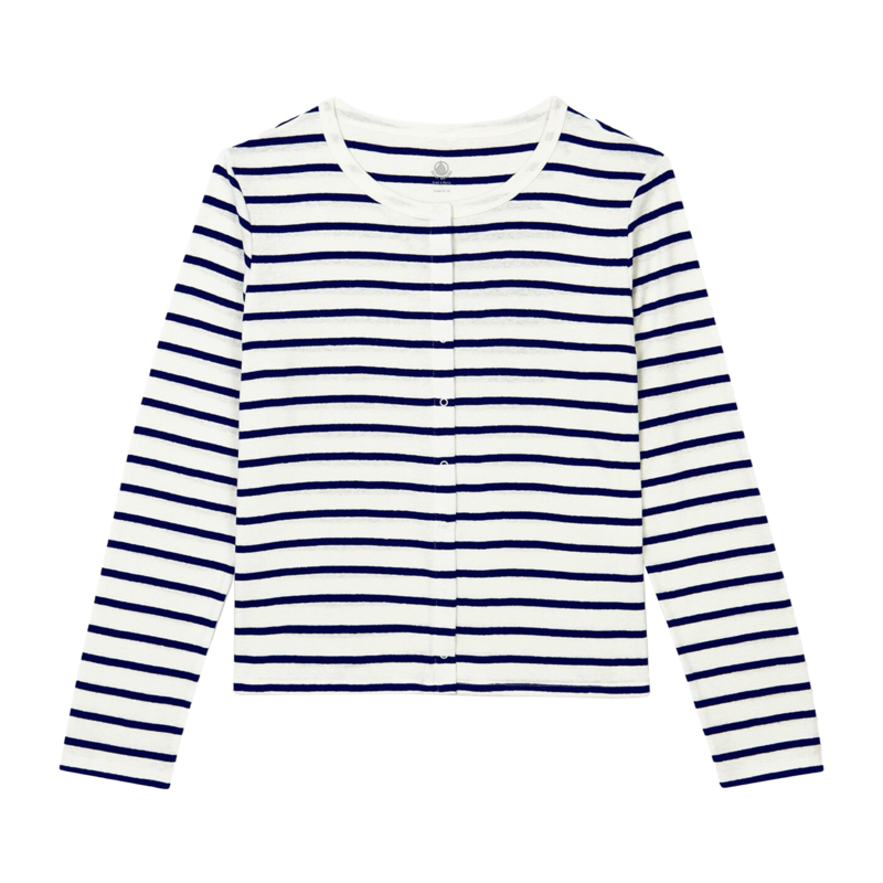 Cardigan rayé en lin - Petit Bateau