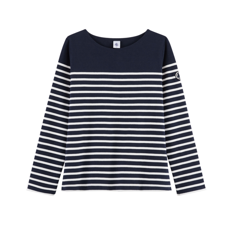 T-shirt marinière manches longues en coton - Petit Bateau