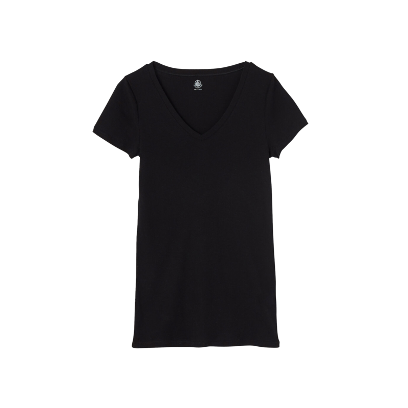 T-Shirt mit V-Ausschnitt aus Baumwolle - Petit Bateau